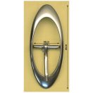 Ovális nikkel övcsat, 25 mm