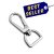 Lapos karabiner, 15 mm, nikkel
