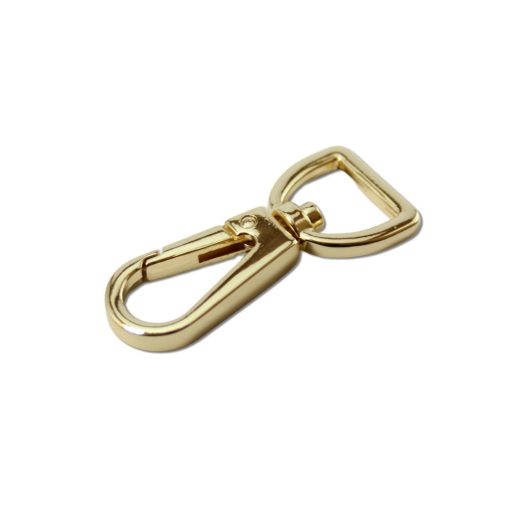 Lapos karabiner, 15 mm, arany