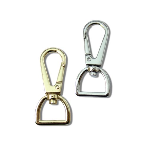 Lapos karabiner, 15 mm, arany