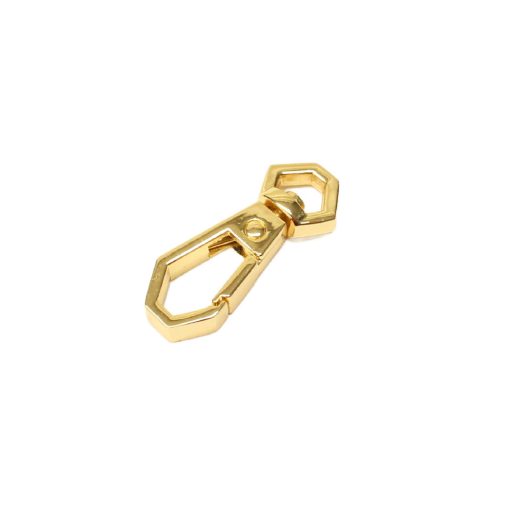 Karabiner szögletes, arany, 7 mm