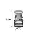 Fém és műanyag hevedercsat, 20 mm