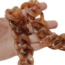 Műanyag vastag táska lánc, bézs, 1 méter hosszú