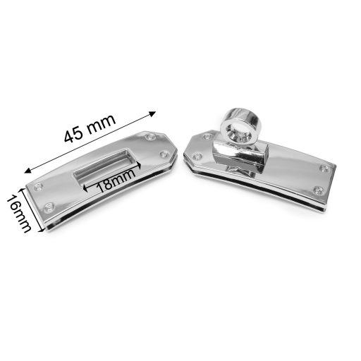 Kétrészes fordítózár 15 mm-es pánthoz, ezüst színű