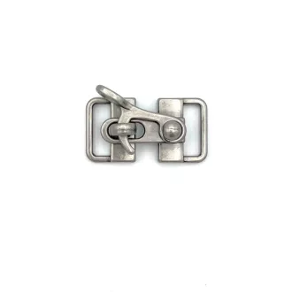 Modern kakasos táska zár – antik ezüst, 15 mm