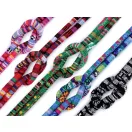 Azték mintás zsinór, zöld, 6 mm