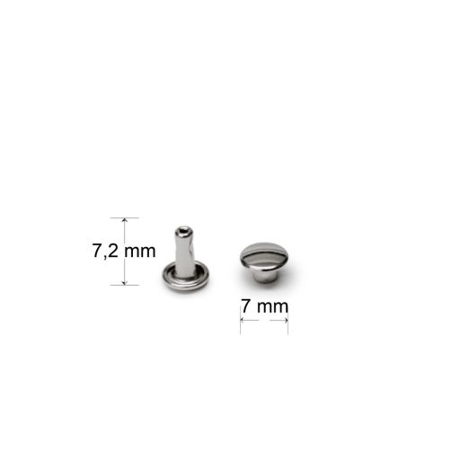 Dupla fejű szegecs, arany, 7 mm