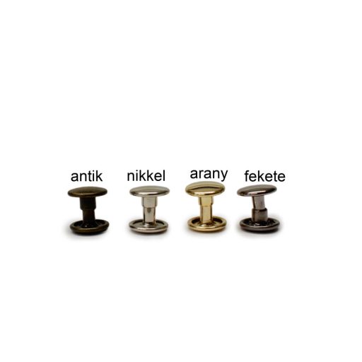 Dupla fejű szegecs, fekete, 9,2 mm