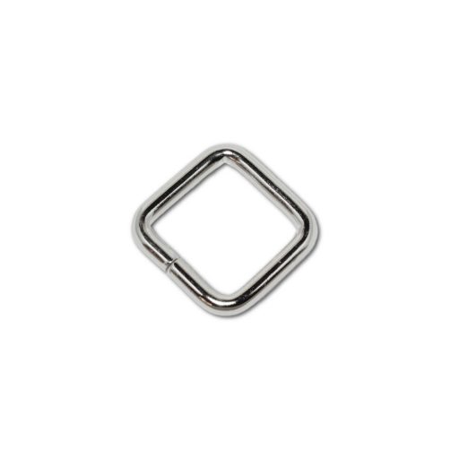 Vas négyzet fogótartó, nikkel, 20 mm x 20 mm, 4 mm vastag
