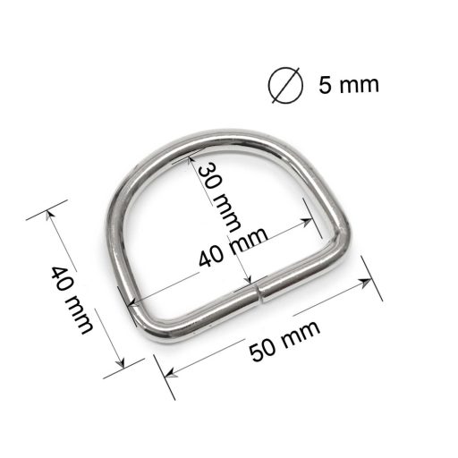 Vas D karika, 40 mm x 5 mm, nikkel