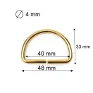 Vas D karika, 40x25x4 mm, nikkel