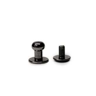 Pisztolygomb, fekete nikkel, 7 mm, réz