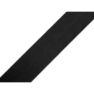Szatén heveder fekete, 38 mm, halszálka