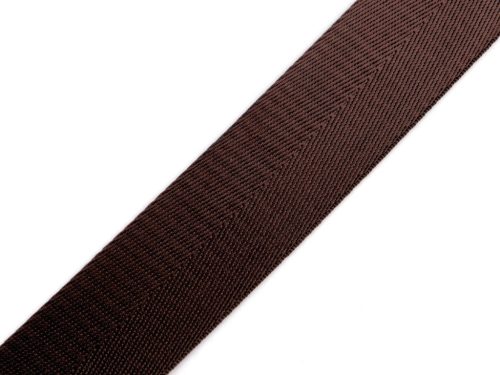 Szatén heveder sötétbarna, 38 mm, halszálka