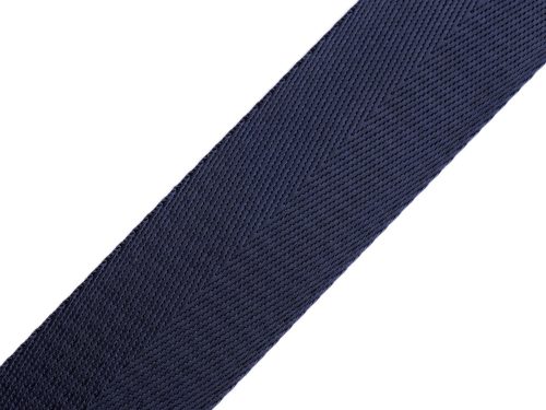 Szatén heveder sötétkék, 38 mm, halszálka