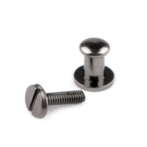 Pisztolygomb, fekete nikkel, 6 mm-es fejjel, 7 mm hosszú nyakkal