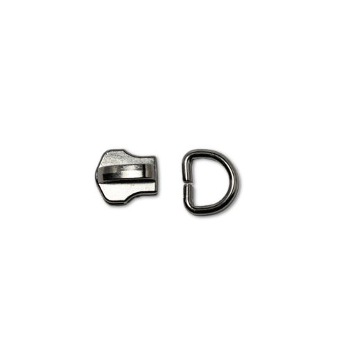 Vas D-karika, fekete nikkel, 10 x 2 mm