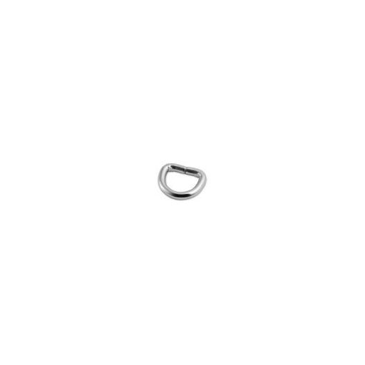 Vas D-karika, fekete nikkel, 10 x 2 mm