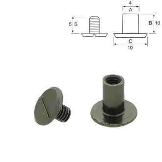 Övcsavar, 10x10 mm, fekete nikkel