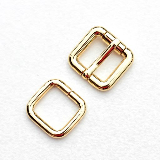 Vas négyzet fogótartó, arany, 15 x 15 x 4 mm