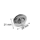 Ovális fordítózár, kicsi, ezüst