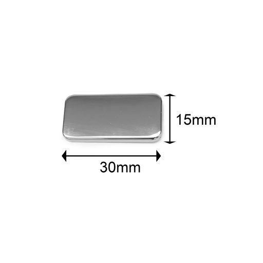 Gravírozható fém plakett, 30x15 mm, arany