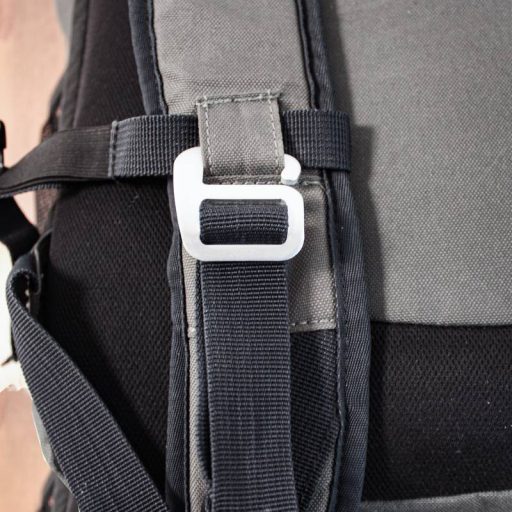 Alumínium G-horog rolltop hátizsákhoz, 20 mm, fekete