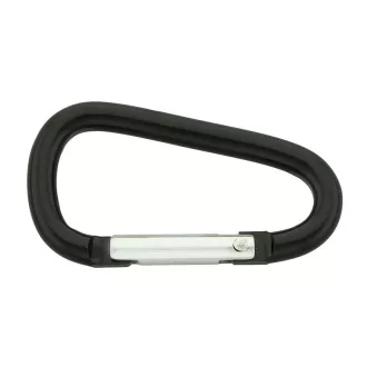 Alumínium karabiner, fekete – könnyű kivitel, 47 mm