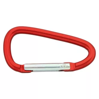 Alumínium karabiner, piros– könnyű kivitel, 57 mm