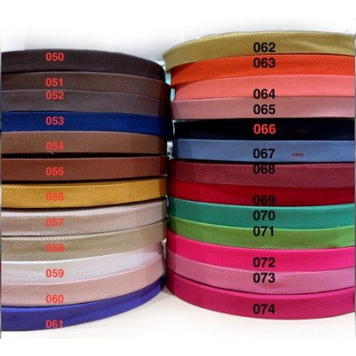 Pamut-műszál heveder, mustársárga színű, 25 mm