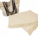 Bézs színű rojtos textil táskavarráshoz