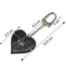 Szív alakú táskadísz, türkíz, nikkel