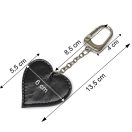 Szív alakú táskadísz, türkíz, nikkel