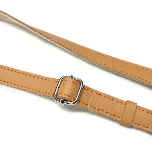 Állítható hosszúságú bőr táskapánt, 2 cm széles, nikkel