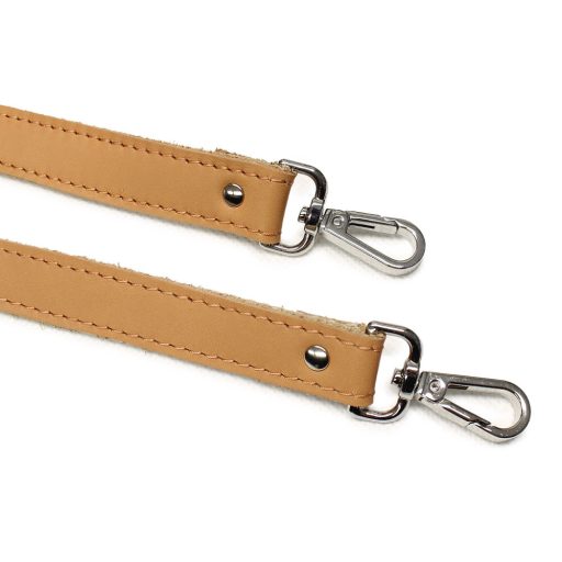 Állítható hosszúságú bőr táskapánt, 2 cm széles, nikkel
