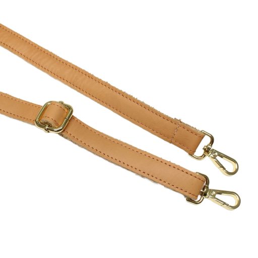 Állítható hosszúságú bőr táskapánt, 2 cm széles, arany