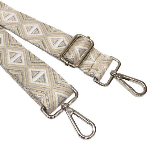 Leopárd mintás táskapánt, kék, 40 mm, ezüst