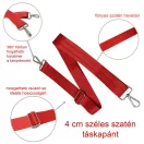 Leopárd mintás táskapánt, kék, 40 mm, ezüst