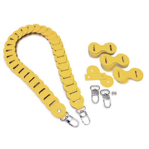 DIY Bőrpánt Szett, Sárga, 75 cm hosszú