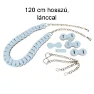 DIY Bőrpánt Szett, Világoskék, 120 cm hosszú, lánccal
