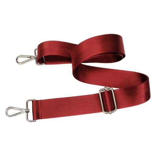 Levehető táska pánt bordó színű szatén hevederből, 4 cm széles