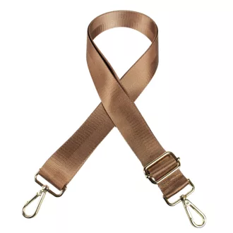   Levehető táska pánt karamell színű szatén hevederből, 4 cm széles
