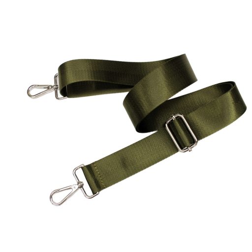 Levehető táska pánt zöld színű szatén hevederből, 4 cm széles