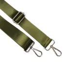 Levehető táska pánt zöld színű szatén hevederből, 4 cm széles