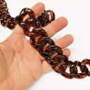 Óriási szemekből álló táskafül lánc, nikkel, 55 cm