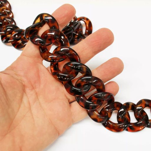 Óriási szemekből álló táskafül lánc, nikkel, 55 cm