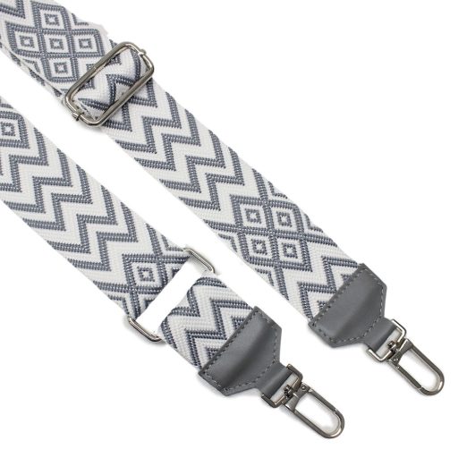 Barna csíkos táskapánt bőrrel, 5 cm széles