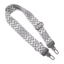 Barna csíkos táskapánt bőrrel, 5 cm széles