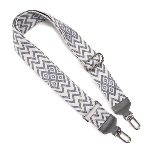 Barna csíkos táskapánt bőrrel, 5 cm széles