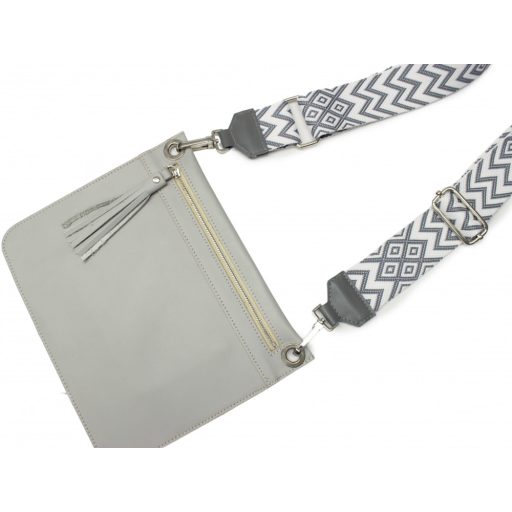 Barna csíkos táskapánt bőrrel, 5 cm széles